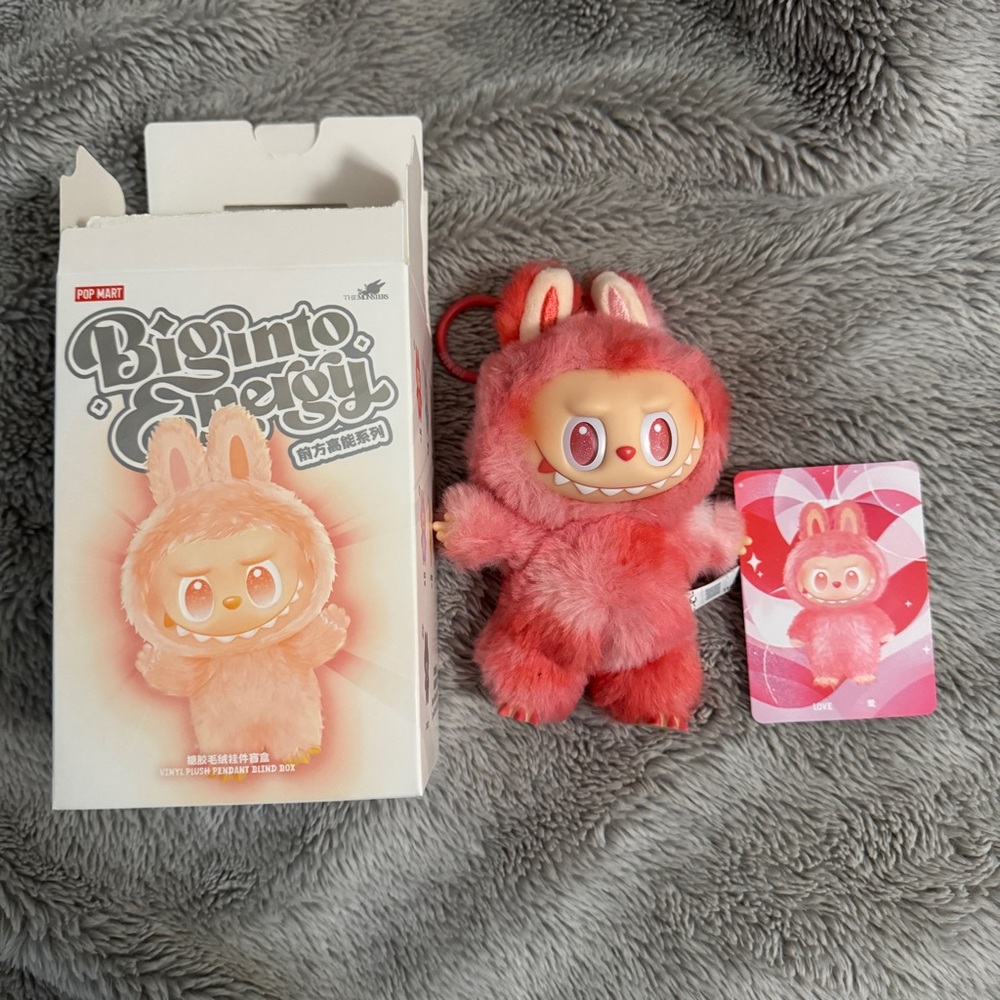 Pop Mart Labubu big into energy LOVE Plush Keychain